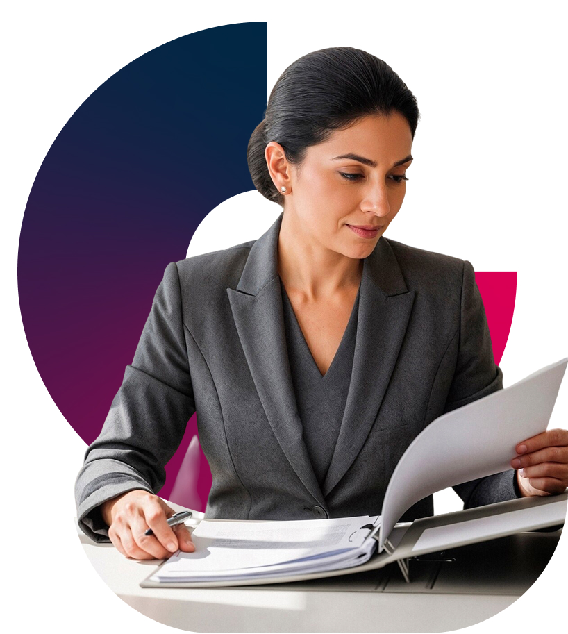 Advogada revisando Depósitos judiciais